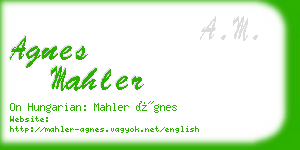 agnes mahler business card